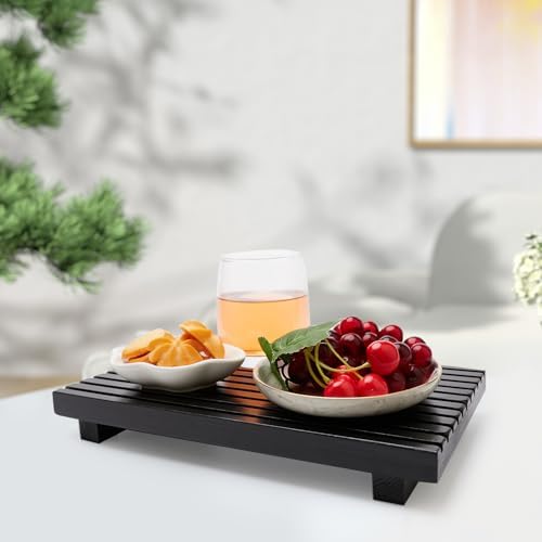 Black Bathroom Decor Wooden Counter Tray Sink Accessories Soap Dispenser