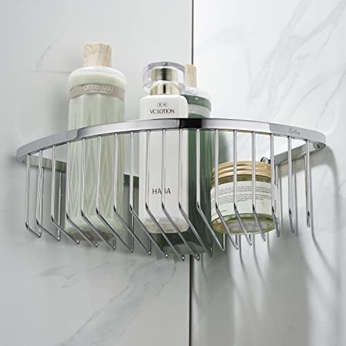 Corner Shower Caddy Organizer, SUS304 Stainless Steel Heavy Duty Rust-Proof Shelf Organizer, Wall Mounted Storage Rack for Bathroom, Brushed Chrome