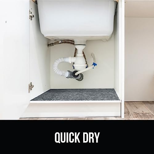 GORILLA GRIP LeakGuard Under Sink Mat for Kitchen Cabinet, 24x60 Charcoal