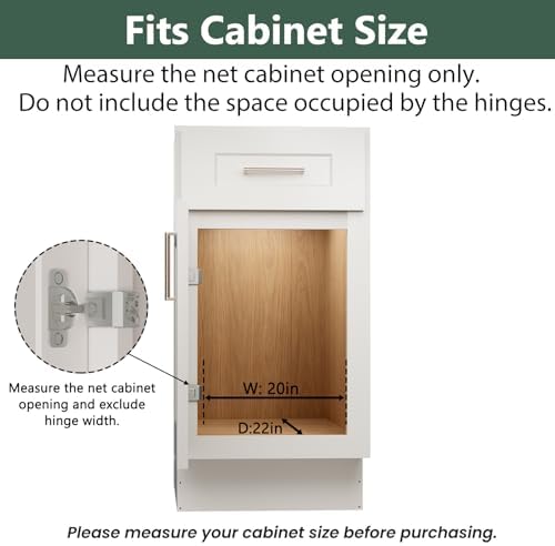 LOVMOR 2 Tier Individual Pull Out Cabinet Organizer 19½" W x 21½" D, Slide Out Kitchen Cabinet Storage Sliding Shelves