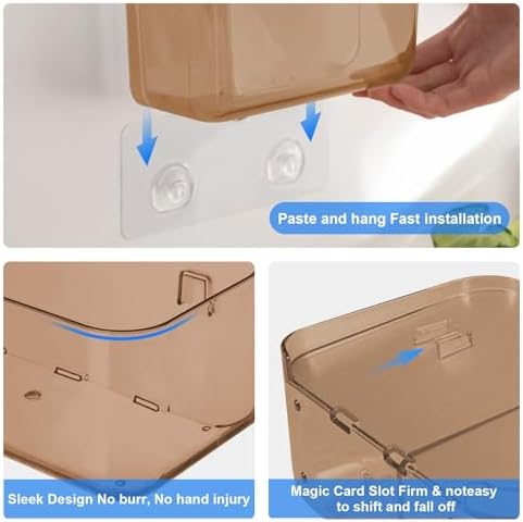 Diesisa Wall Mount Organizer, 2Pc Small Adhesive Cabinet Door Organizer
