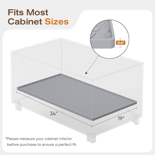TRZZ Waterproof Under Sink Mat, 34"x19", Drip Tray Shelf Liner, Light Blue