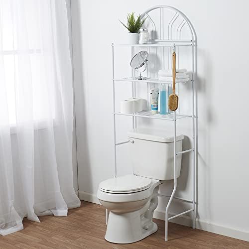 Home Basics SS10058 Bathroom Storage Space Saver Shelf, White , 66.5 Inches