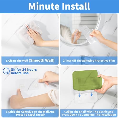 Diesisa Wall Mount Organizer, 2Pc Small Adhesive Cabinet Door Organizer