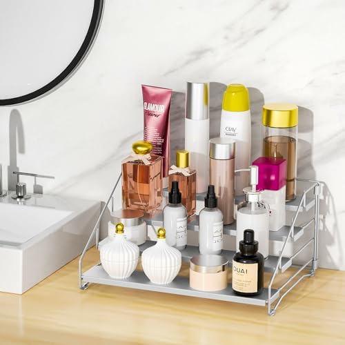 BOIVSHI Spice Organizer for Cabinet, Depth Adjustable Spicy Shelf, Gray