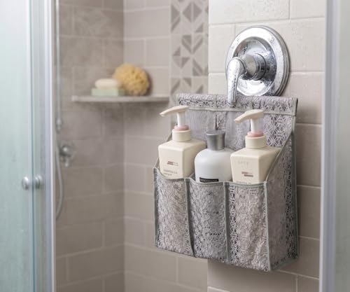 ALYER Hanging Mesh Shower Caddy,Bathroom Toiletry Organizer,Gray