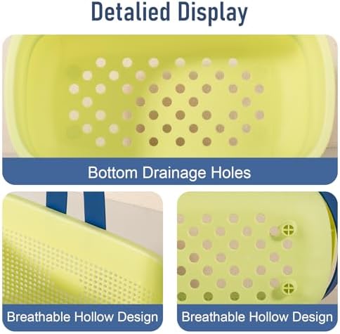 Portable Shower Caddy Basket with Handles Plastic Storage Basket ‌Yellow