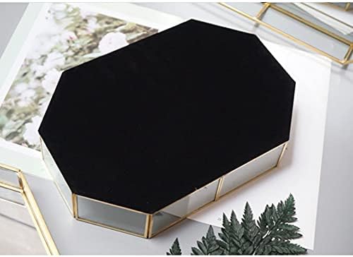Square Vintage Gold Mirror Glass Vanity Tray,Ornate Geometric and Brass Plated Display Storage Organizer for Makeup Brushes/Lipstick/Skincare/Perfumes/Beauty Room/Bathroom Accessories