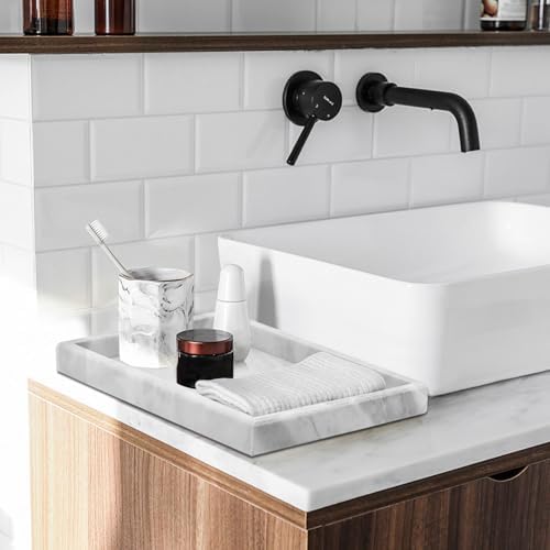Marble Bathroom Tray,Pure Natural Marble Vanity Tray