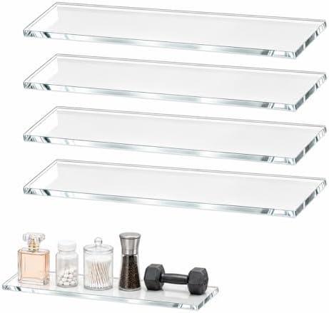 SELFIE CAT 4 Pack 12.75 x 2.99 x 0.31 in Medicine Cabinet Shelf Replacement