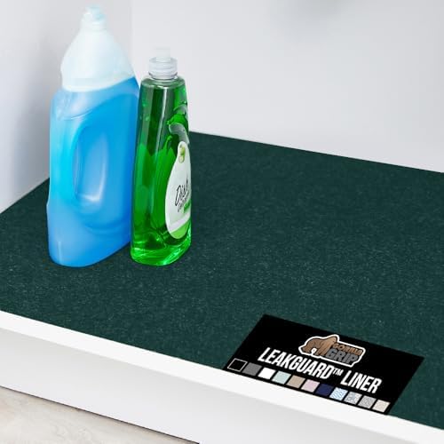 GORILLA GRIP LeakGuard Under Sink Mat for Kitchen Cabinet, 24x24 Green