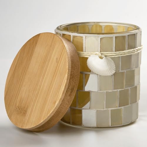 Mosaic Thick Glass Bathroom Qtip Holder, 1 Pack