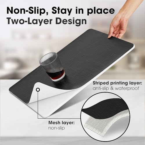 Drawer and Shelf Liner for Kitchen Cabinets, Black, 24IN X 20FT