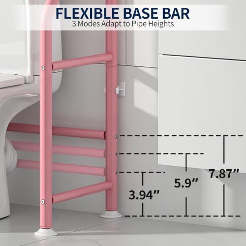 Livilord 3-Tier Over Toilet Storage Rack, Anti-Wobble, Pink