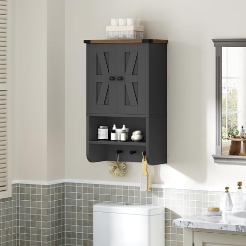 MAHANCRIS Bathroom Wall Cabinet, Farmhouse Wall-Mounted Medicine Cabinet