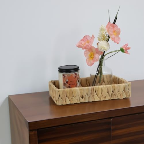 Water Hyacinth Bathroom Vanity Tray, 10 Inch