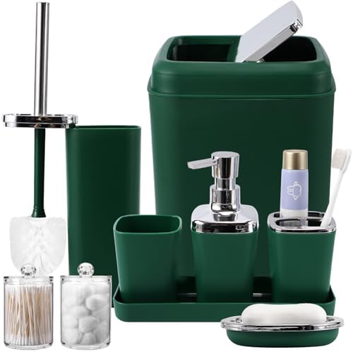 XLHOMO Bathroom Set, Green Bathroom Set, 9PC Bathroom Accessory Set