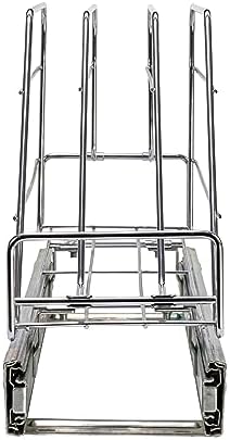 Household Essentials Glidez Multipurpose Chrome-Plated Steel Pull-Out/Slide-Out Storage Organizer for Cookware and Bakeware - Fits Standard Size Cabinet or Shelf, Chrome