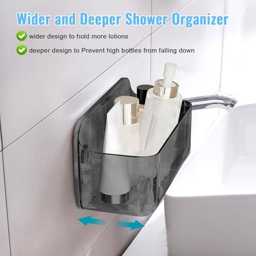 CGBE 2-Pack Cabinet Door Organizer, Self Adhesive Bathroom Shelves, Gray