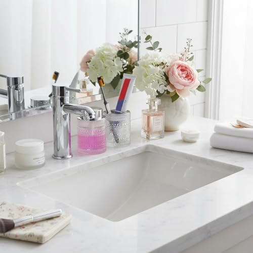 Clear Bathroom Accessory Set, Glass Foam Soap Dispenser and Toothbrush Holder Set, Bathroom Soap and Toothbrush Holder Set, Glass Foaming Hand Soap Dispenser for Countertop Decor