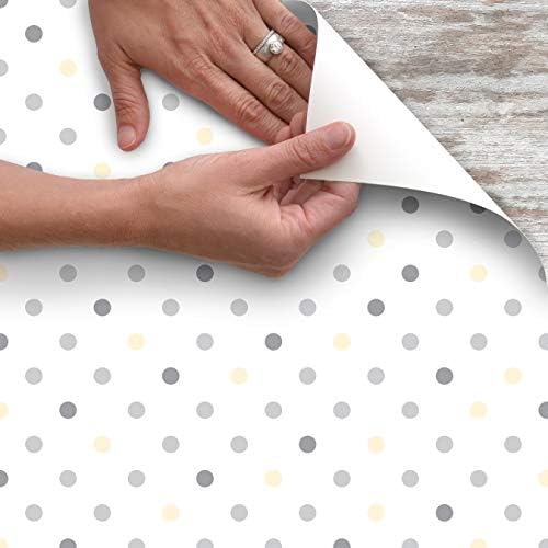 Con-Tact Brand Creative Covering, Self-Adhesive Shelf Liner, Multi-Purpose Vinyl Roll, Easy to Use and Apply, 18'' x 16', Dottie Gray