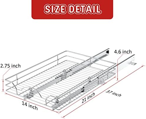 LOVMOR Pull Out Cabinet Organizer and Storage 20" W x 21" D, Slide Out Shelves for Kitchen Cabinets