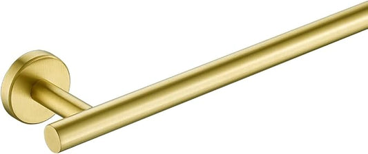 JQK Towel Bar Brushed Gold, 19 Inch 304 Stainless Steel Thicken 0.8mm Towel Rack Bathroom, Towel Holder Wall Mount, Useable Length 16 Inch TB110L16-BG