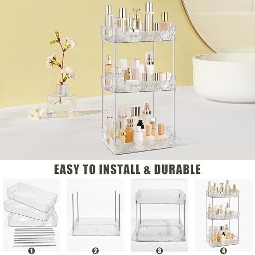 3-Tier Bathroom Counter Organizer Countertop Storage-Clear