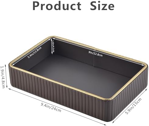 PU Leather Valet Tray,Desk Organizer Tray Nightstand Organizer Trinket Dish Storage Key Bowl Decorative Trays for Phone Wallet Jewelry Watch,Bathroom Bedroom Perfume Vanity Trays,Grey