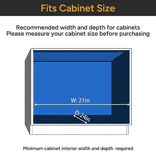 ROOMTEC Pull Out Cabinet Organizer(20" W x 21" D),Heavy Duty Slide Out Shelves,Pull out Drawers for Kitchen Cabinet,Base Cabinet Organization for Home, Kitchen, Bathroom