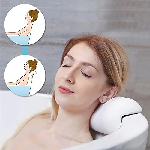 SPA Bath Pillow Non-Slip Bathtub Headrest Soft Waterproof Bath Pillows with Suction Cups Easy to Clean Bathroom Accessories (2pcs)