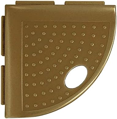Questech 5" Corner Shower Footrest, Lugged for New Construction, Shaving Shelf for Inside Shower, Bathroom Storage Corner Caddy, Metro Lugged, Gold Finish