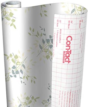 Con-Tact Brand Creative Covering, Self-Adhesive Shelf Liner, Multi-Purpose Vinyl Roll, Easy to Use and Apply, 18'' x 50', Aspen Aloe