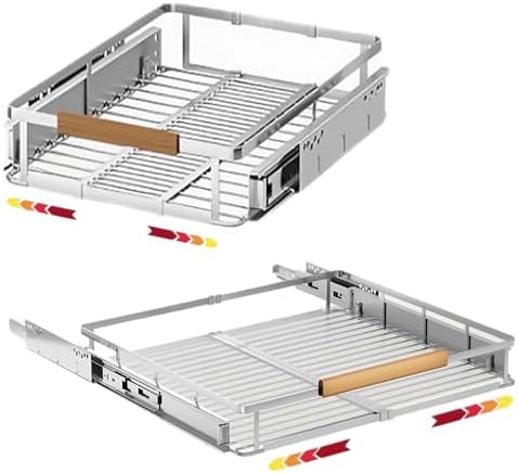 11.8~18"x17.3" Pull Out Cabinet Organizer，2Pack Expandable Sliding Cabinet Shelves，Side Mounting