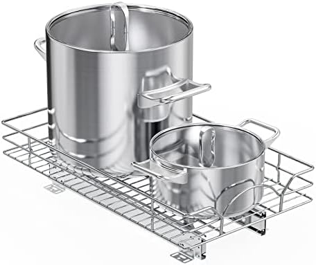 LOVMOR Pull Out Cabinet Organizer and Storage 11" W x 18" D, Slide Out Shelves for Kitchen Cabinets