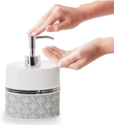 Creative Scents Mirror Damask Grey and White Soap Dispenser