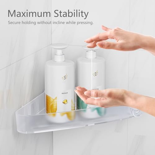 Sotfamily Plastic Shower Caddy Corner (for 90° Only), 2 Pack, Frosted Clear