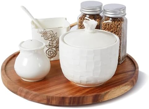 12-inch Acacia Wood Lazy Susan Organizers,Lazy Susan Turntable for Cabinet