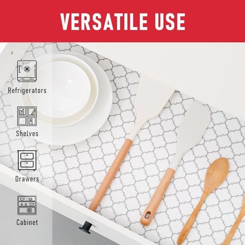 Cooyes 2 in 1 Refrigerator Liners & Fresh mats for Fridge Drawer and Glass Shelves, Absorbent Cloth Fridge Organizer Bin Mats Washable, Shelf Liner for Kitchen Cabinets Non Adhesive