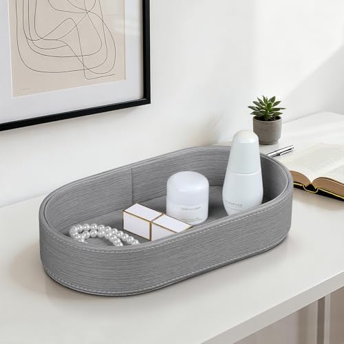 Oval Decorative Desk Valet Tray, Jewelry Dish Bowl Women Men for Keys