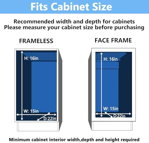 LOVMOR Individual Pull Out Cabinet Organizer, 2 Tier Slide Out Cabinet Drawers, Pots and Pans Organizer and Storage Pantry Shelf for Kitchen (14½" W x 21½" D)