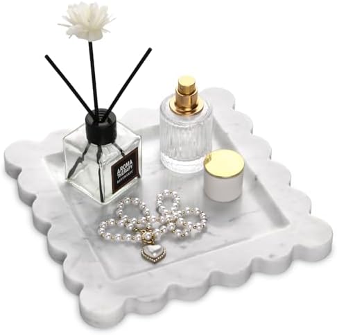 Square Marble Decorative Tray, Carrara White, 8 * 8