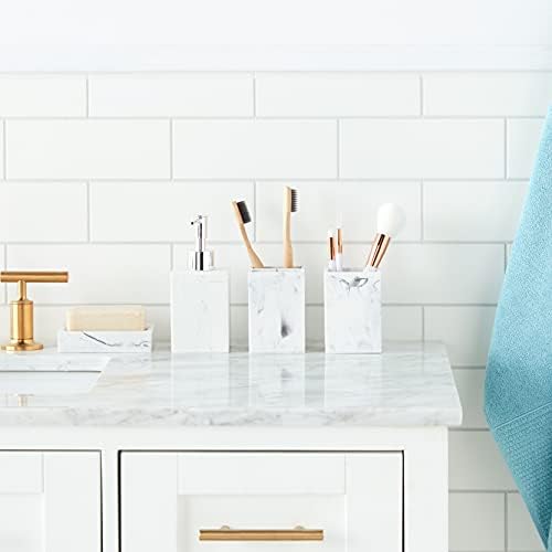 Sweet Home Collection Bathroom Accessories Collection Unique Decorative Beautiful Designs Bath Décor, 4 Piece Set, Plaza(Pack of 1)