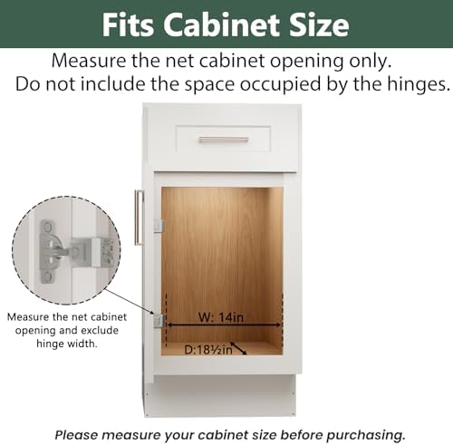 LOVMOR Pull Out Cabinet Organizer 14" W x 18" D, Kitchen Cabinet Pull Out Shelves Slide Out Storage…