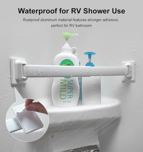 Aluminum RV Shower Corner Storage Bars for Bathroom Organization