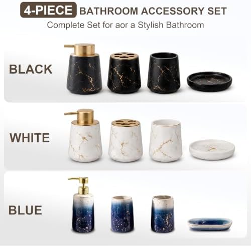 3 Piece Painted Ceramics Bathroom Accessories Set Durable Matte White