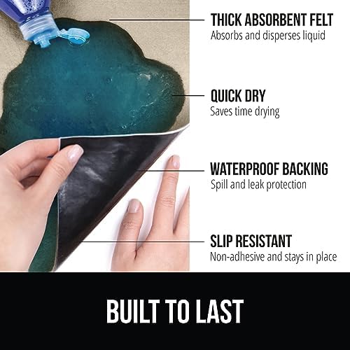 GORILLA GRIP LeakGuard Under Sink Mat for Kitchen Cabinet, 24x24 Beige