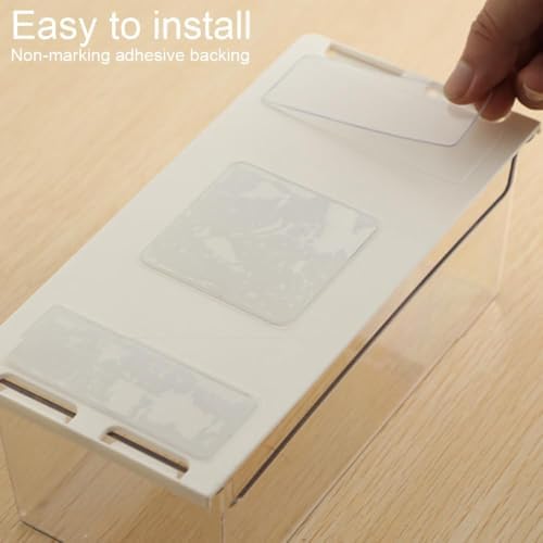 Medicine Cabinet Organizer Wall Mount,Small Pull-Out Organizer Box,Self-adhesive Under Medicine Cabinet Drawer Holder,Make Up Storage for Bathroom Mirror Cabinets, Clear (2)