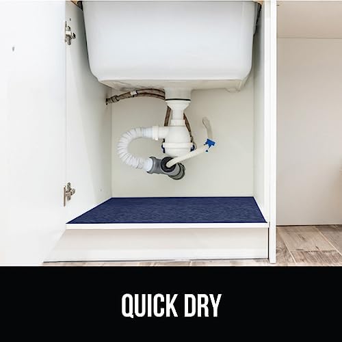 GORILLA GRIP LeakGuard Under Sink Mat for Kitchen Cabinet, 24x50 Navy