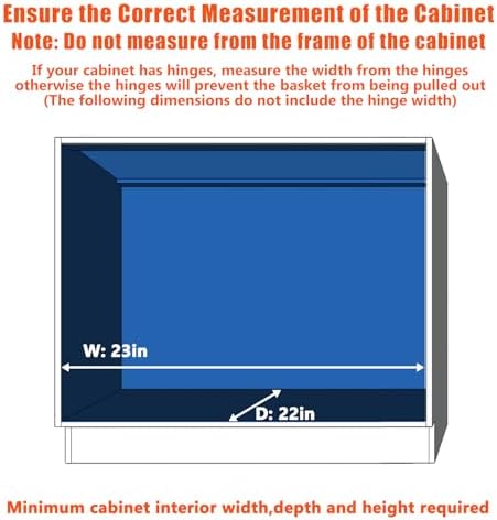 LOVMOR Pull Out Cabinet Organizer and Storage 22½" W x 21½" D, Slide Out Shelves for Kitchen Cabinets
